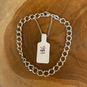 RETIRED James Avery Single Curb Charm Bracelet, Size S/M, Sterling Silver